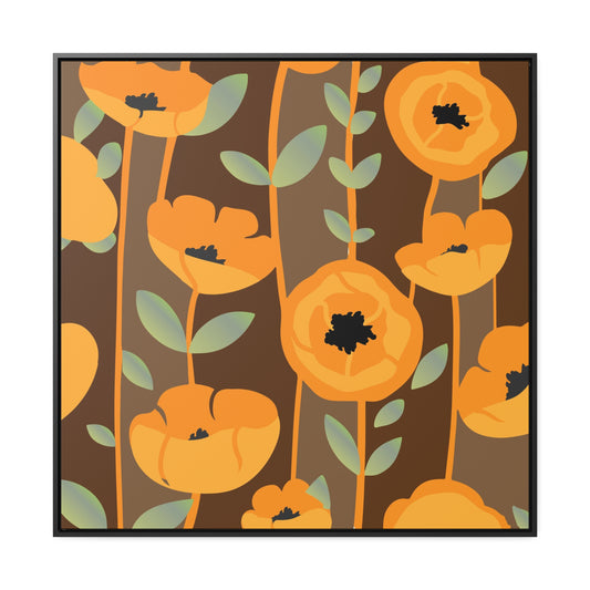 Vibrant Reverie: Orange Poppy Blooms / GALLERY CANVAS WRAP - Green Pear House and Home
