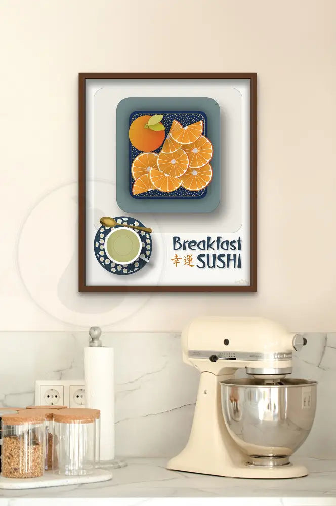 Breakfast Sushi Print Oranges 16 X 20 / Alabaster No Pattern Fine Art Matte Museum-Grade Paper