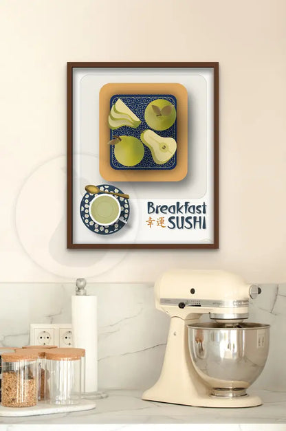 Breakfast Sushi Print Pears 16 X 20 / Alabaster No Pattern Fine Art Matte Museum-Grade Paper