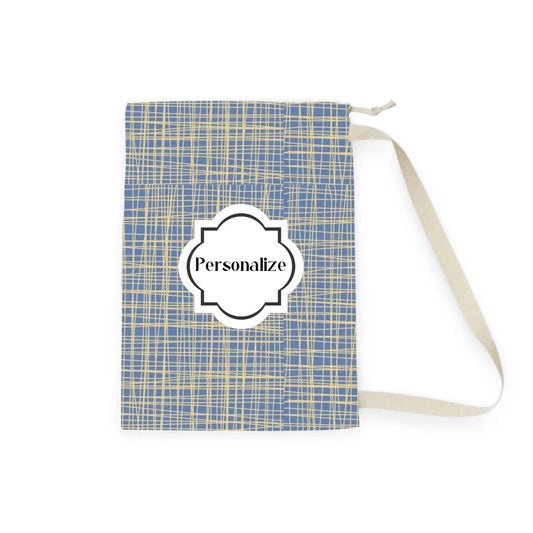 Laundry, Storage, or Camp Bag | B | Grasscloth Pattern | Desert  Winds - Perfect Periwinkle | PERSONALIZE and CUSTOMIZE