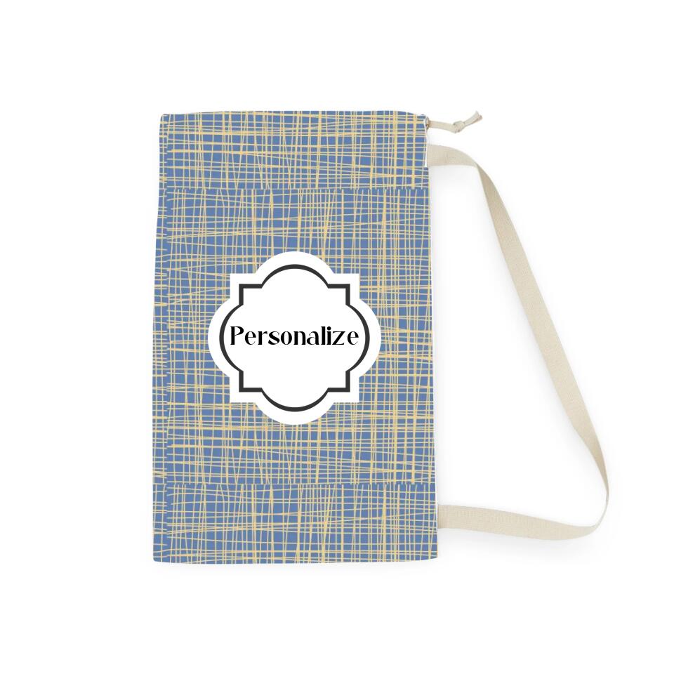 Laundry, Storage, or Camp Bag | B | Grasscloth Pattern | Desert  Winds - Perfect Periwinkle | PERSONALIZE and CUSTOMIZE