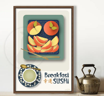 Breakfast Sushi Print Apples 12 X 18 / Alabaster No Pattern Fine Art Matte Museum-Grade Paper