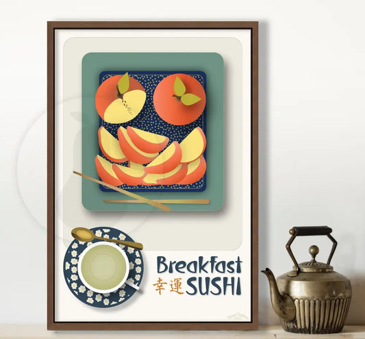 Breakfast Sushi Print Apples 12 X 18 / Alabaster No Pattern Fine Art Matte Museum-Grade Paper