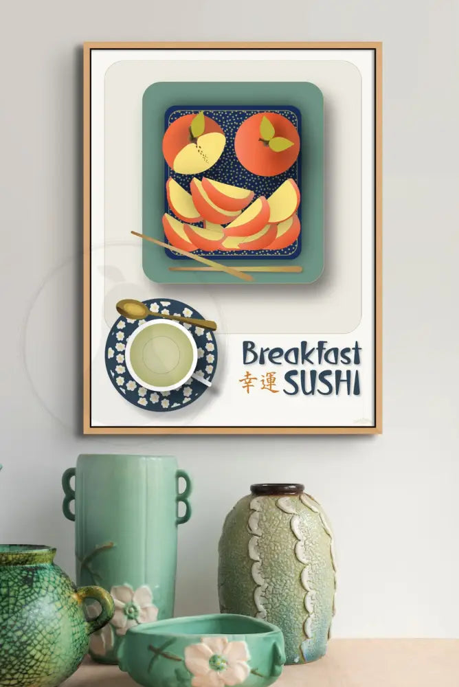 Breakfast Sushi Print Apples 18 X 24 / Alabaster No Pattern Fine Art Matte Museum-Grade Paper