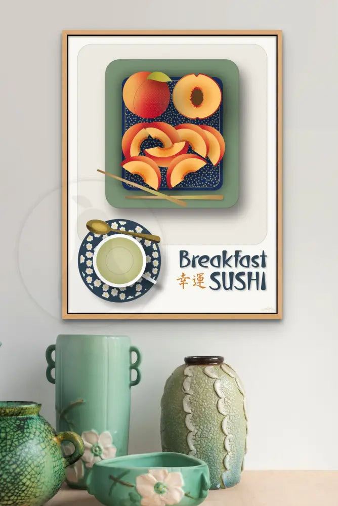 Breakfast Sushi Print Peaches 18 X 24 / Alabaster No Pattern Fine Art Matte Museum-Grade Paper