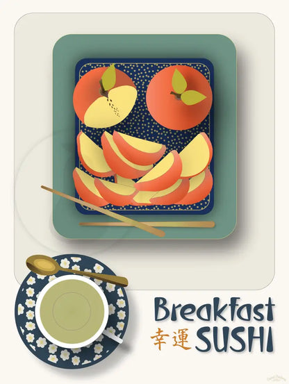 Breakfast Sushi Print Apples Fine Art Matte Museum-Grade Paper
