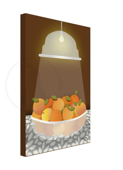 Radiant Harvest Bowl of Orange Wall Art (Brown) / CANVAS PRINT - Green Pear House and Home