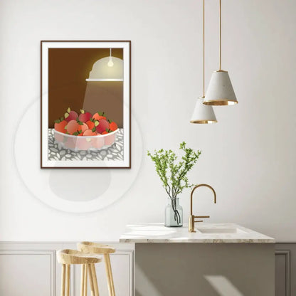 Radiant Harvest Bowl of Apples Wall Art (Brown) / FINE ART PAPER - Green Pear House and Home