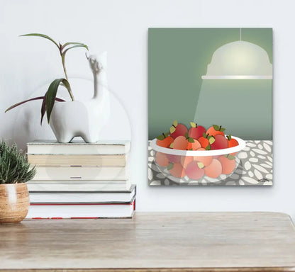 Radiant Harvest Bowl of Apples Wall Art (Green) / CANVAS PRINT
