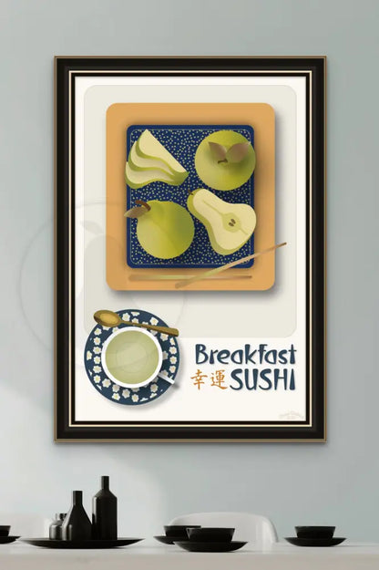 Breakfast Sushi Print Pears 20 X 30 / Alabaster No Pattern Fine Art Matte Museum-Grade Paper