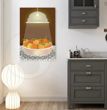 Radiant Harvest Bowl of Orange Wall Art (Brown) / CANVAS PRINT - Green Pear House and Home