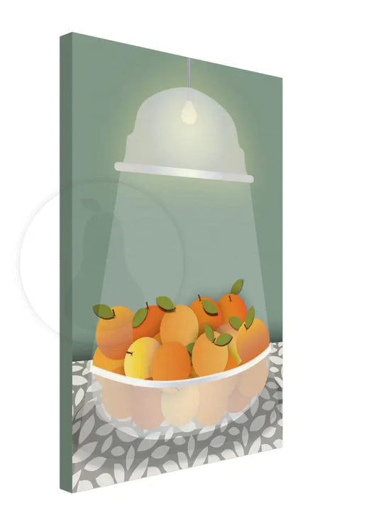 Radiant Harvest Bowl of Oranges Wall Art (Green) / CANVAS PRINT - Green Pear House and Home