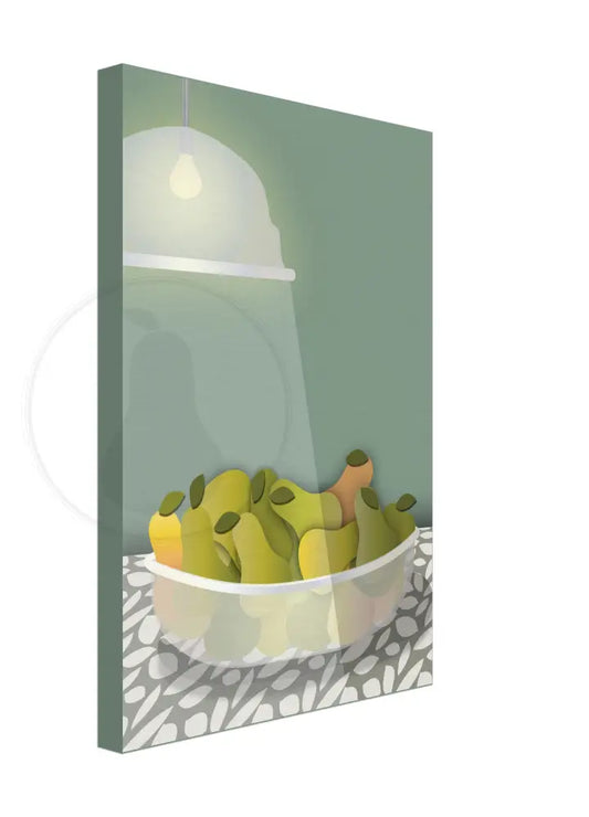 Radiant Harvest Bowl of Pears Wall Art (Green) / CANVAS PRINT - Green Pear House and Home