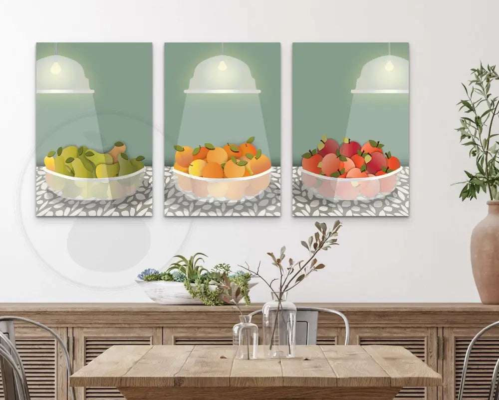 Radiant Harvest Bowl of Pears Wall Art (Green) / CANVAS PRINT - Green Pear House and Home