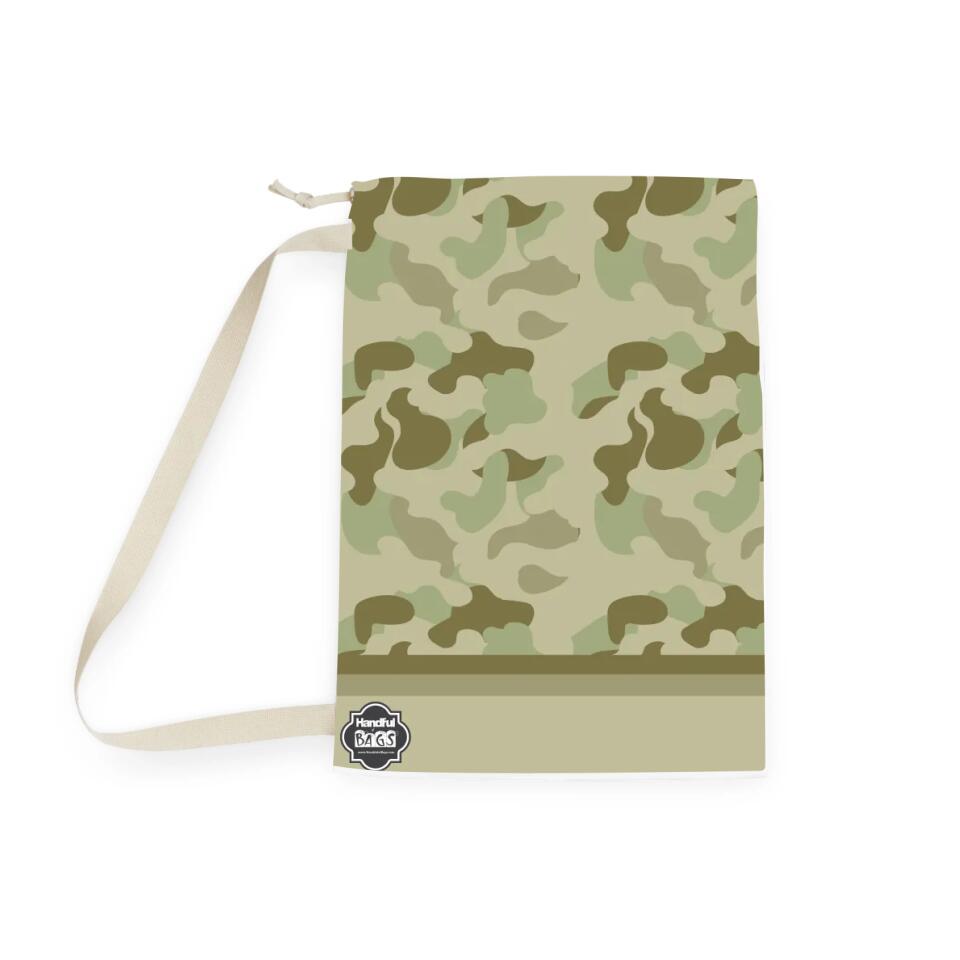 Laundry, Storage, or Camp Bag | Hunting Camouflage Pattern in Light Beige | PERSONALIZE and CUSTOMIZE